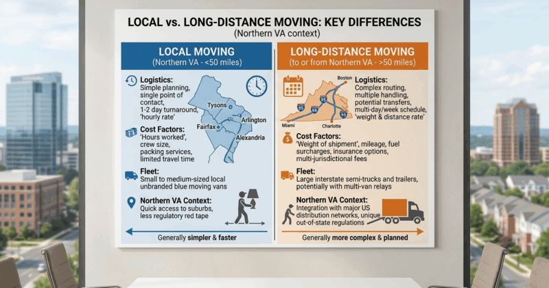 Local vs. Long-Distance Moving in NorthernVA: How Logistics & Costs Differ