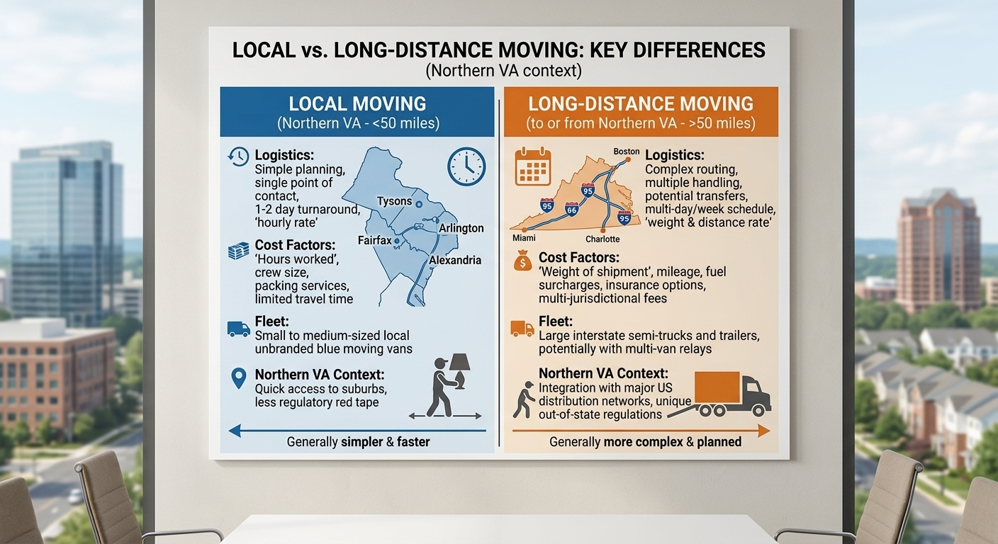 Local vs. Long-Distance Moving in NorthernVA: How Logistics & Costs Differ